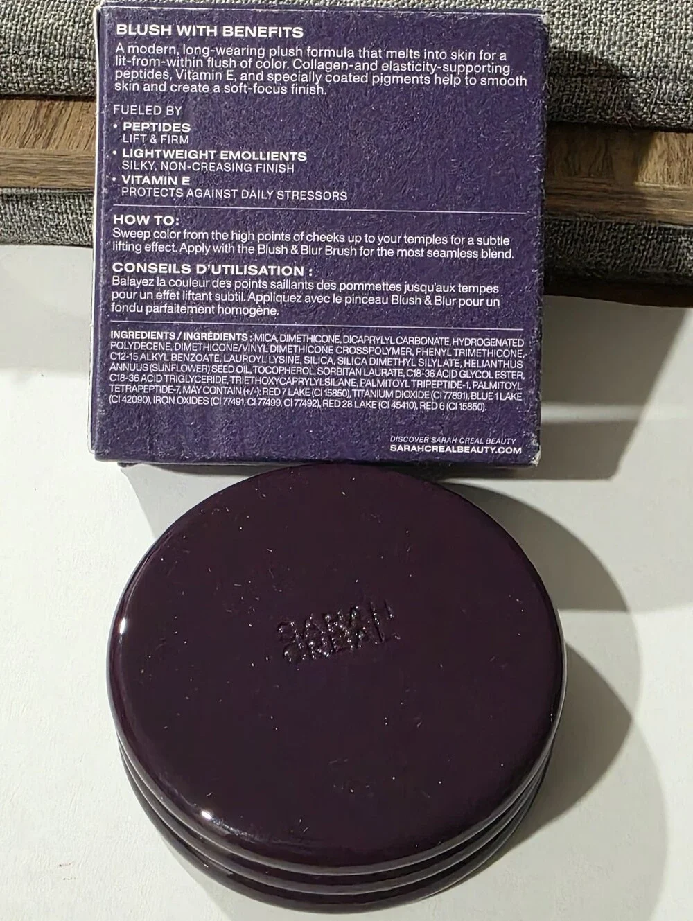 Sarah Creal Blush Coming In Hot Blurring Pressed-Mousse Blush Total Eclipse.